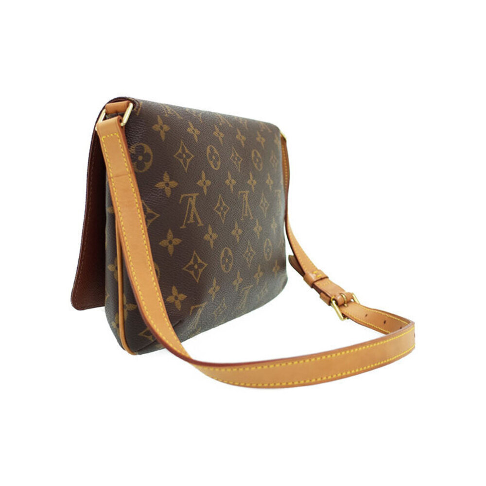 Louis Vuitton Monogram Tango Bag Leather Short Brown Shoulder Musette